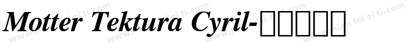 Motter Tektura Cyril字体转换